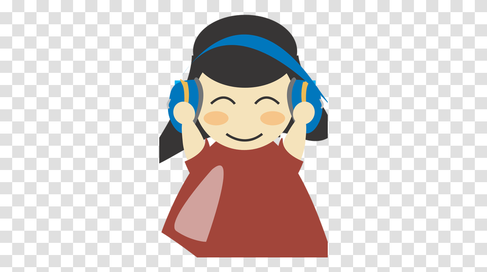 Girl With Headphones Vector Image, Electronics, Person, Human, Headset Transparent Png