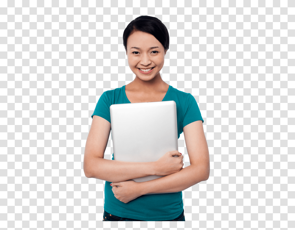 Girl With Laptop, Person, Human, Student, Computer Transparent Png
