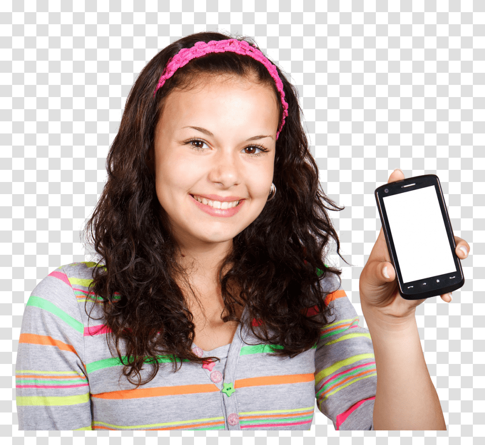 Girl With Mobile Phone Image For Girl With Phone, Electronics, Face, Person, Female Transparent Png