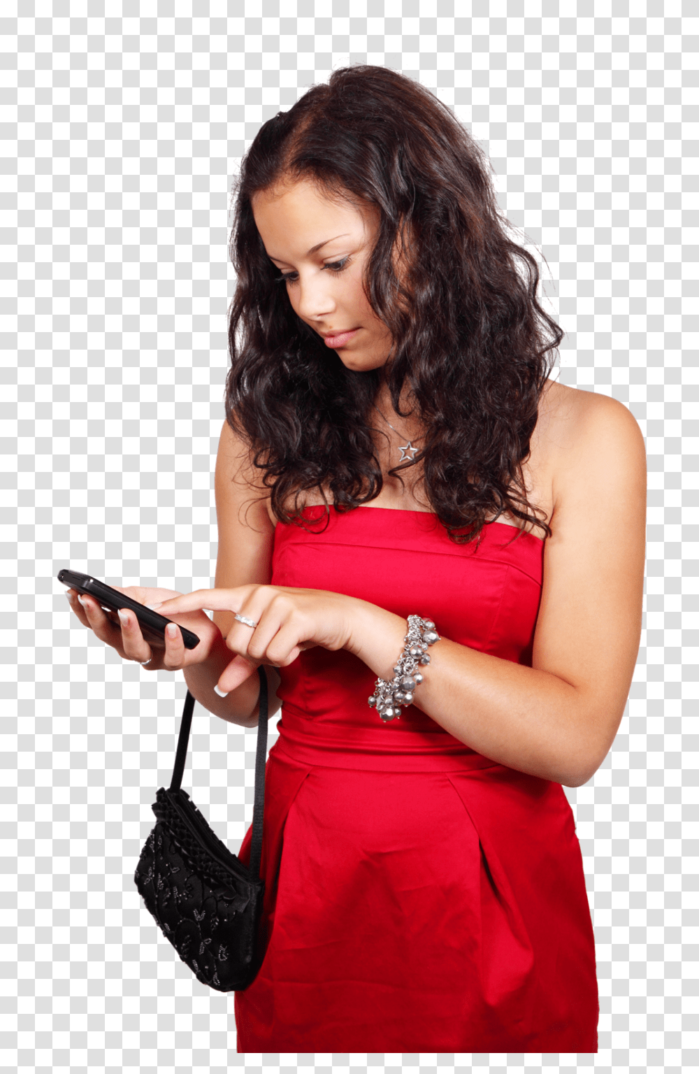 Girl With Mobile Phone Image, Person, Electronics, Texting, Hand-Held Computer Transparent Png