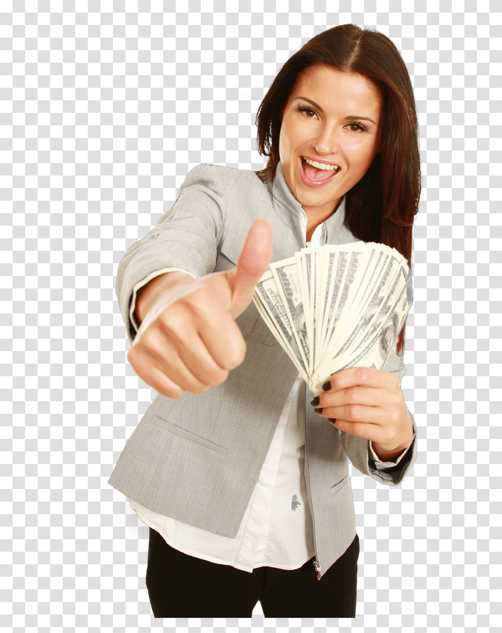 Girl With Money, Person, Human, Finger, Dollar Transparent Png