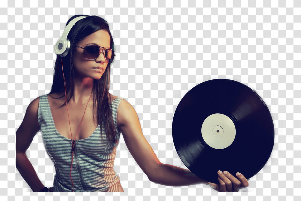 Girl With Music, Sunglasses, Person, Female, Face Transparent Png