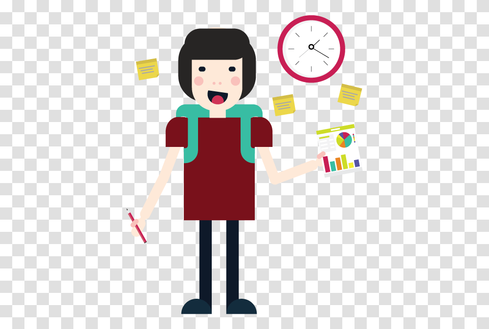 Girl With Paper Student, Analog Clock, Clock Tower, Architecture, Building Transparent Png