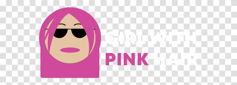 Girl With Pink Hair Graphic Design, Sunglasses, Text, Face, Alphabet Transparent Png