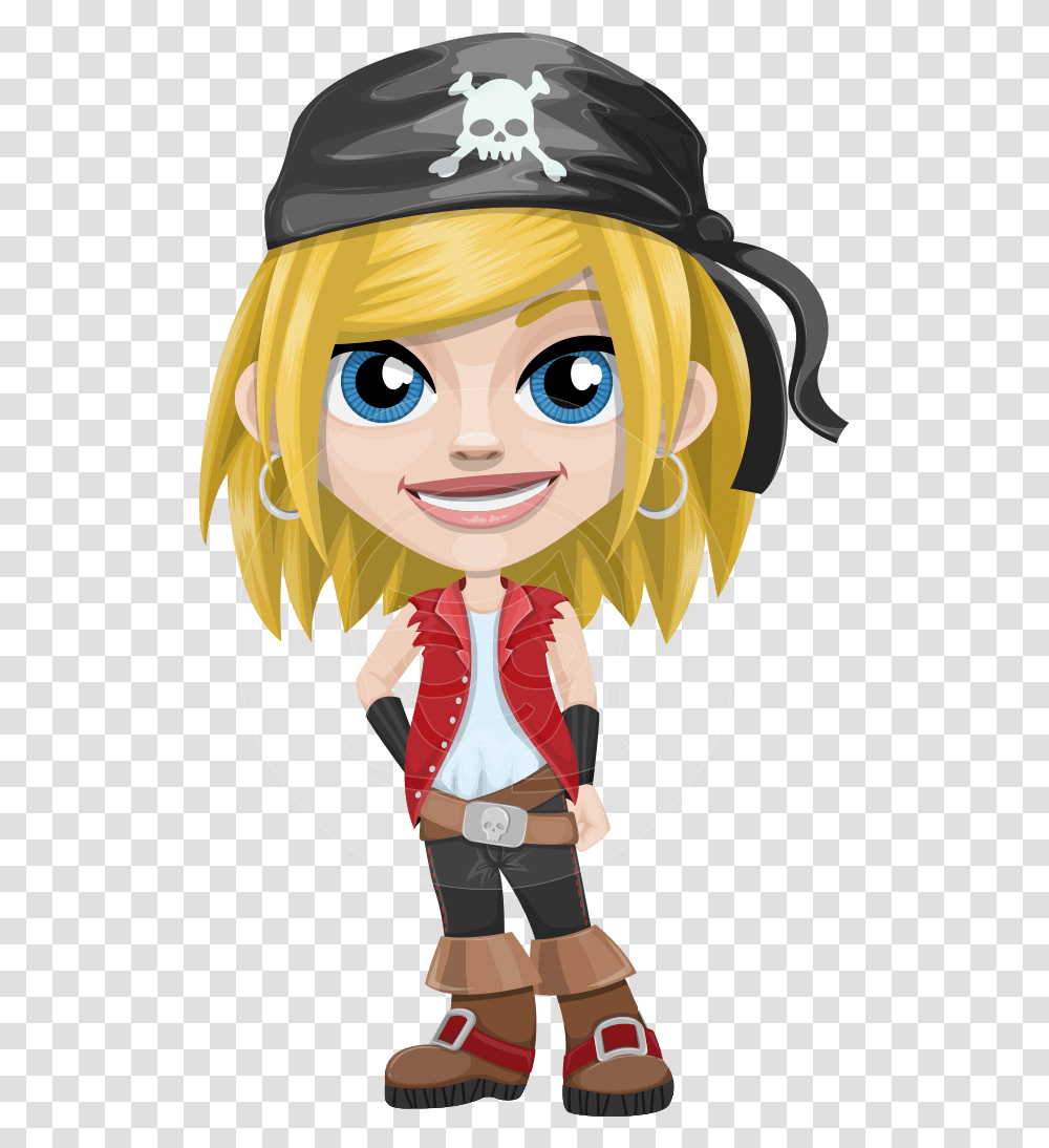 Girl With Pirate Costume Cartoon Vector Character Aka Girl Pirate Cartoon, Person, Human, Comics, Book Transparent Png