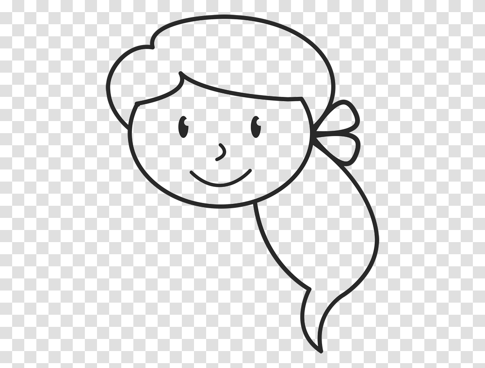 Girl With Ponytail Clipart Girl Stick Figure Face, Drawing, Stencil, Rattle, Doodle Transparent Png