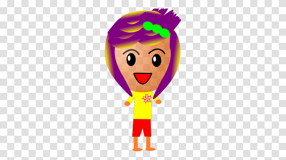 Girl With Purple Hair Vector Drawing, Toy, Musical Instrument, Maraca, Ball Transparent Png
