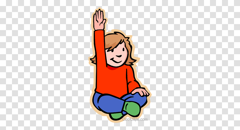 Girl With Raised Hand Asking Question Royalty Free Vector Clip Art, Logo, Trademark, Poster Transparent Png