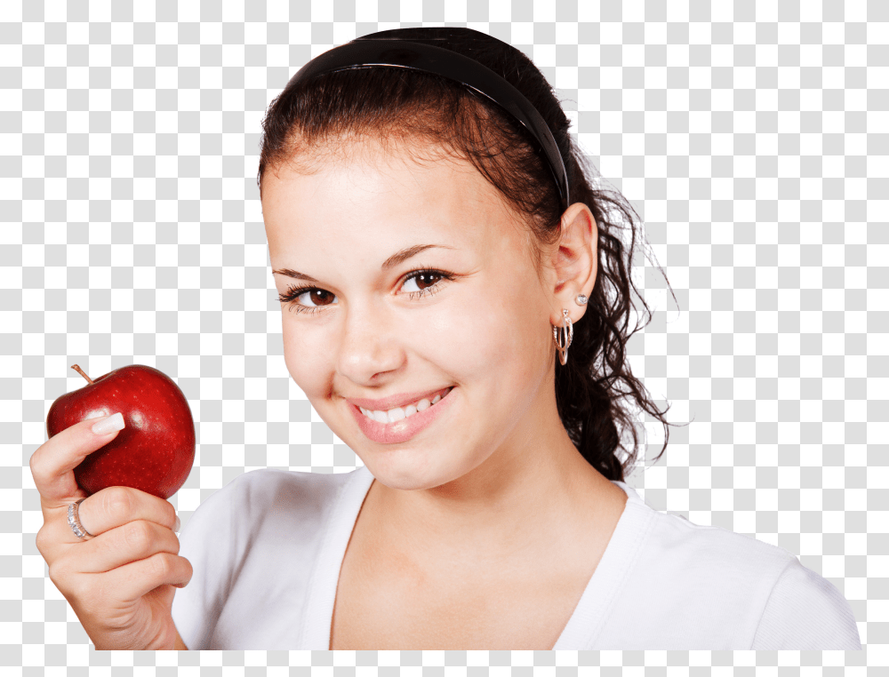 Girl With Red Apple Apple Girl Transparent Png