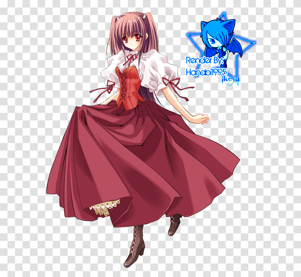 Girl With Red Dress Render By Hanabi1995 Anime Girl With Dress, Dance Pose, Leisure Activities, Performer, Person Transparent Png