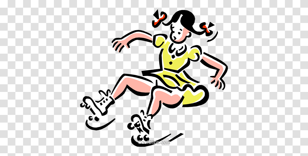 Girl With Roller Skates Royalty Free Vector Clip Art Illustration, Juggling, Paper, Dance Transparent Png