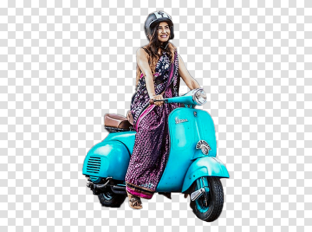 Girl With Scooty, Helmet, Apparel, Person Transparent Png