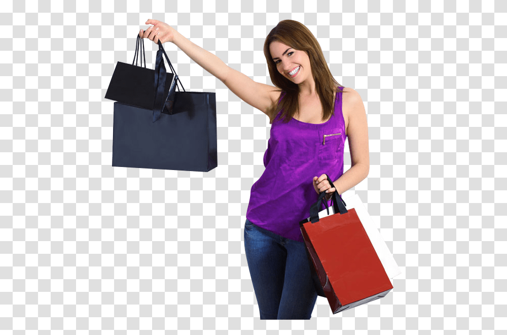 Girl With Shopping Bags, Person, Human, Female Transparent Png