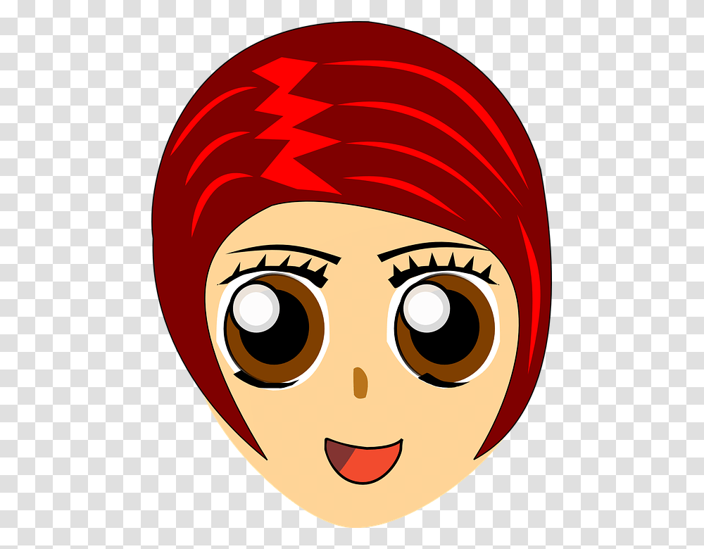 Girl With Short Red Hair Cartoon, Apparel, Headband, Hat Transparent Png