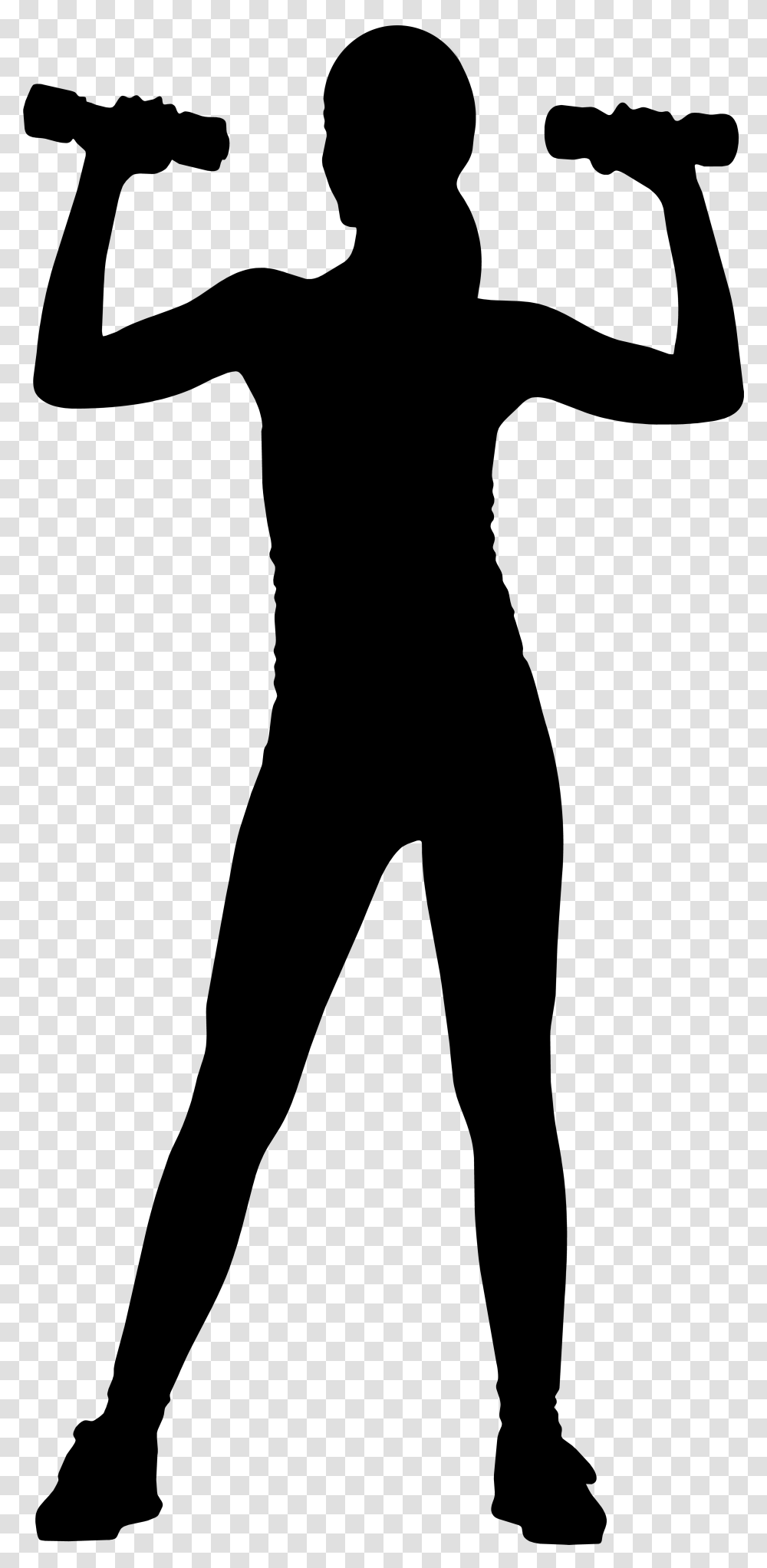 Girl With Silhouette Girl With Weights Silhouette, Gray, World Of Warcraft Transparent Png