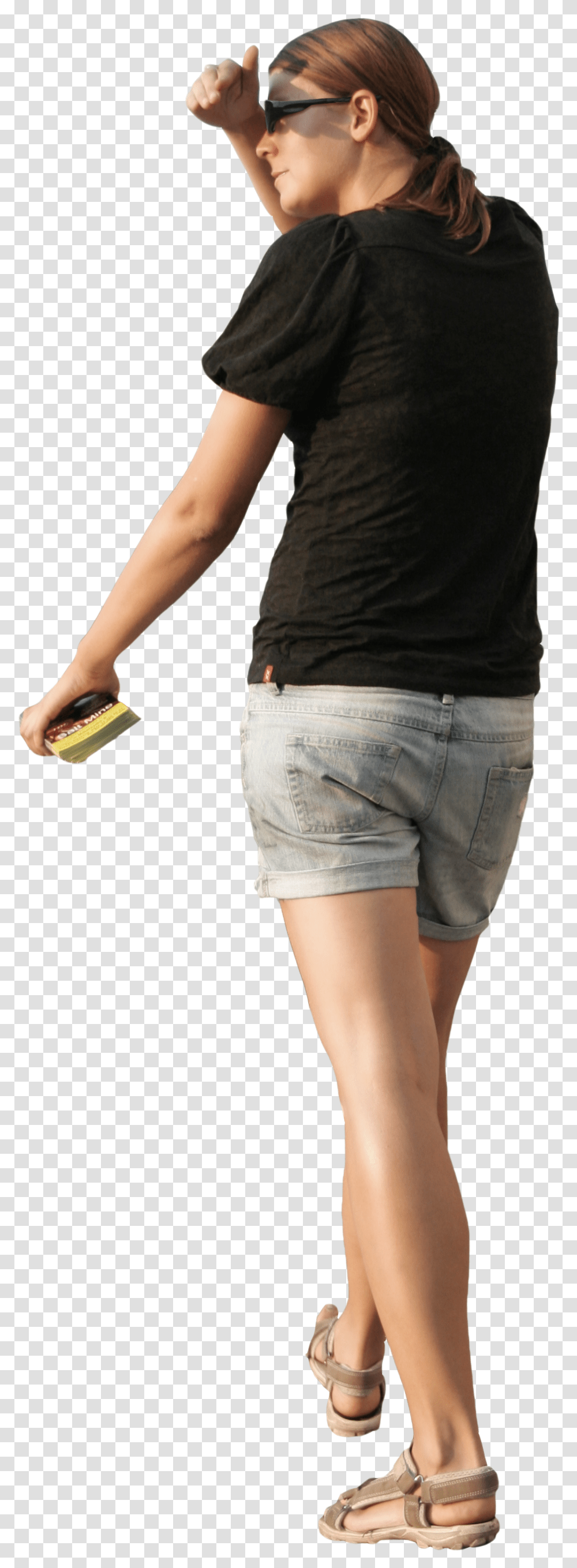 Girl With The Map Cut Out People Trees And Leaves Standing People Summer, Person, Shorts Transparent Png