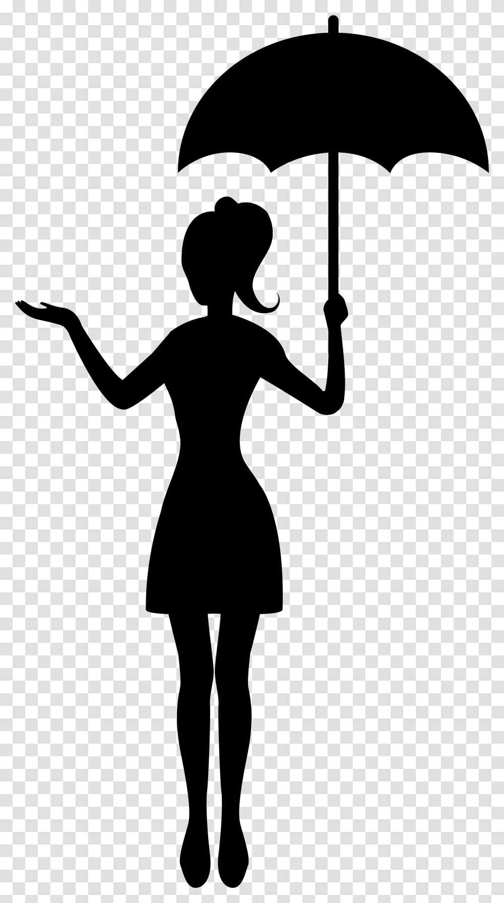 Girl With Umbrella Silhouette Silhouette Of Girl With Umbrella, Back, Light, Flare Transparent Png