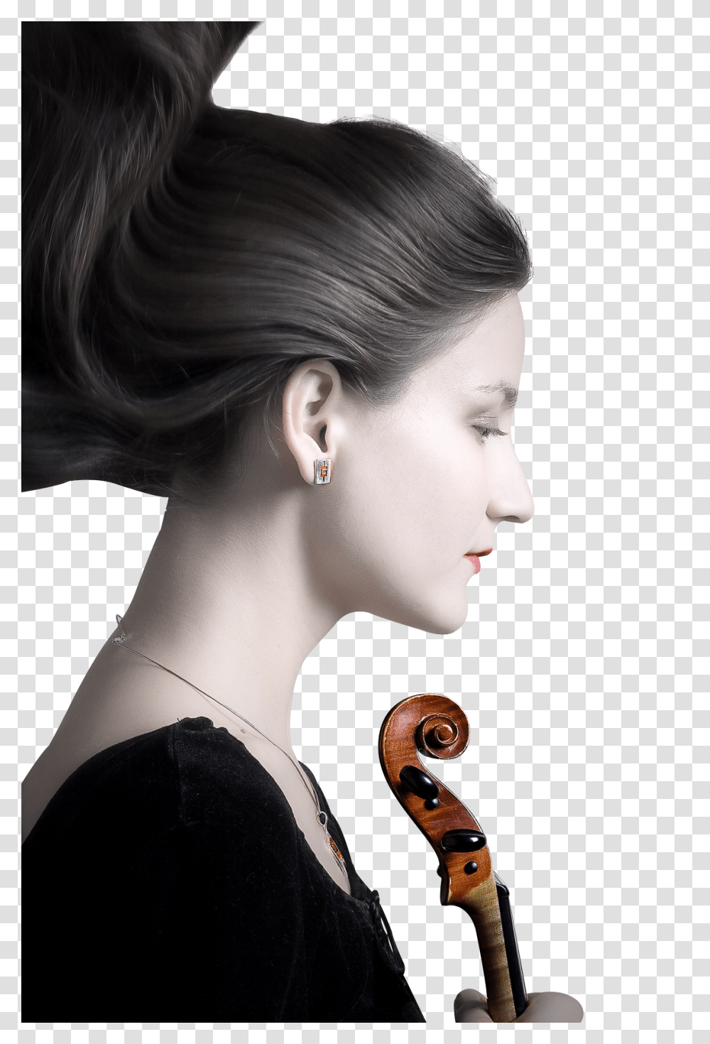 Girl With Violin Image, Person, Hair, Accessories, Ear Transparent Png