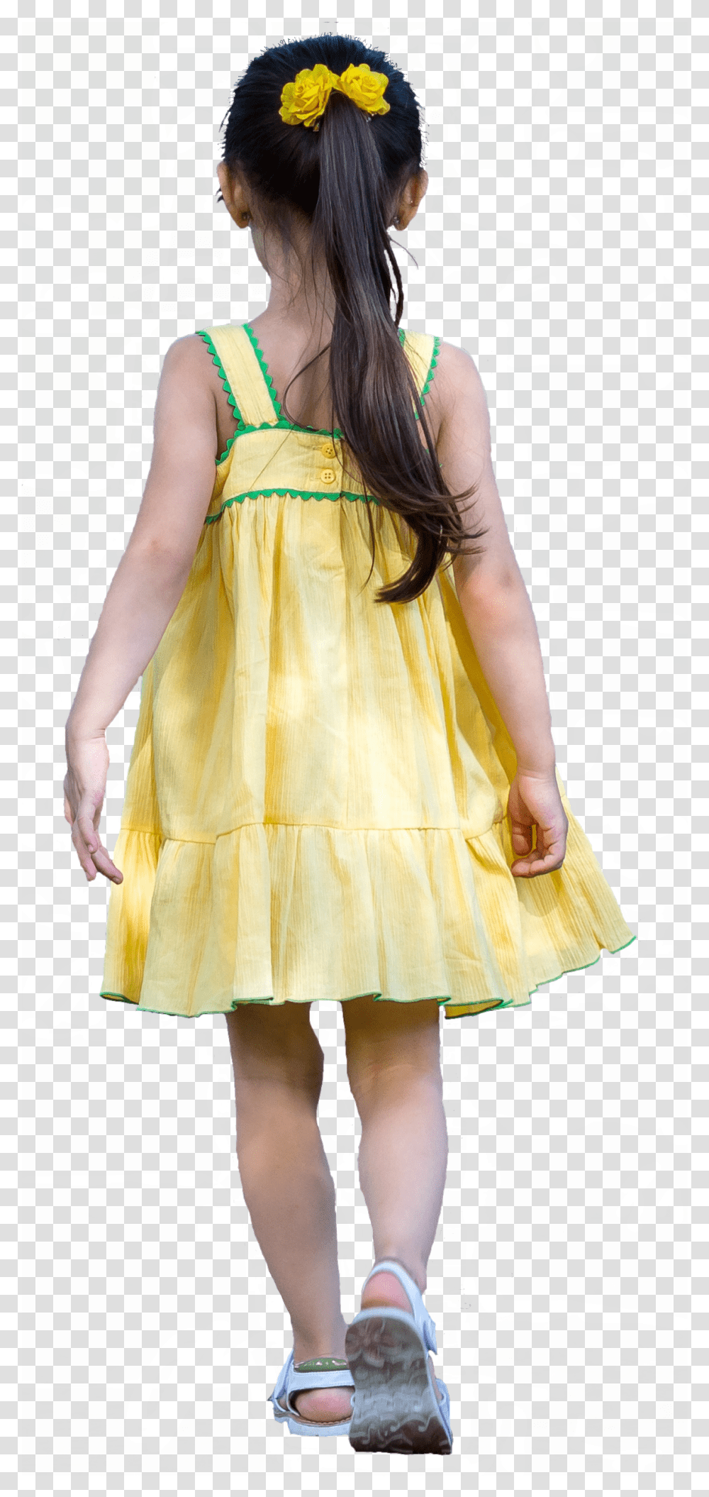Girl With Yellow Dress Back, Apparel, Evening Dress, Robe Transparent Png