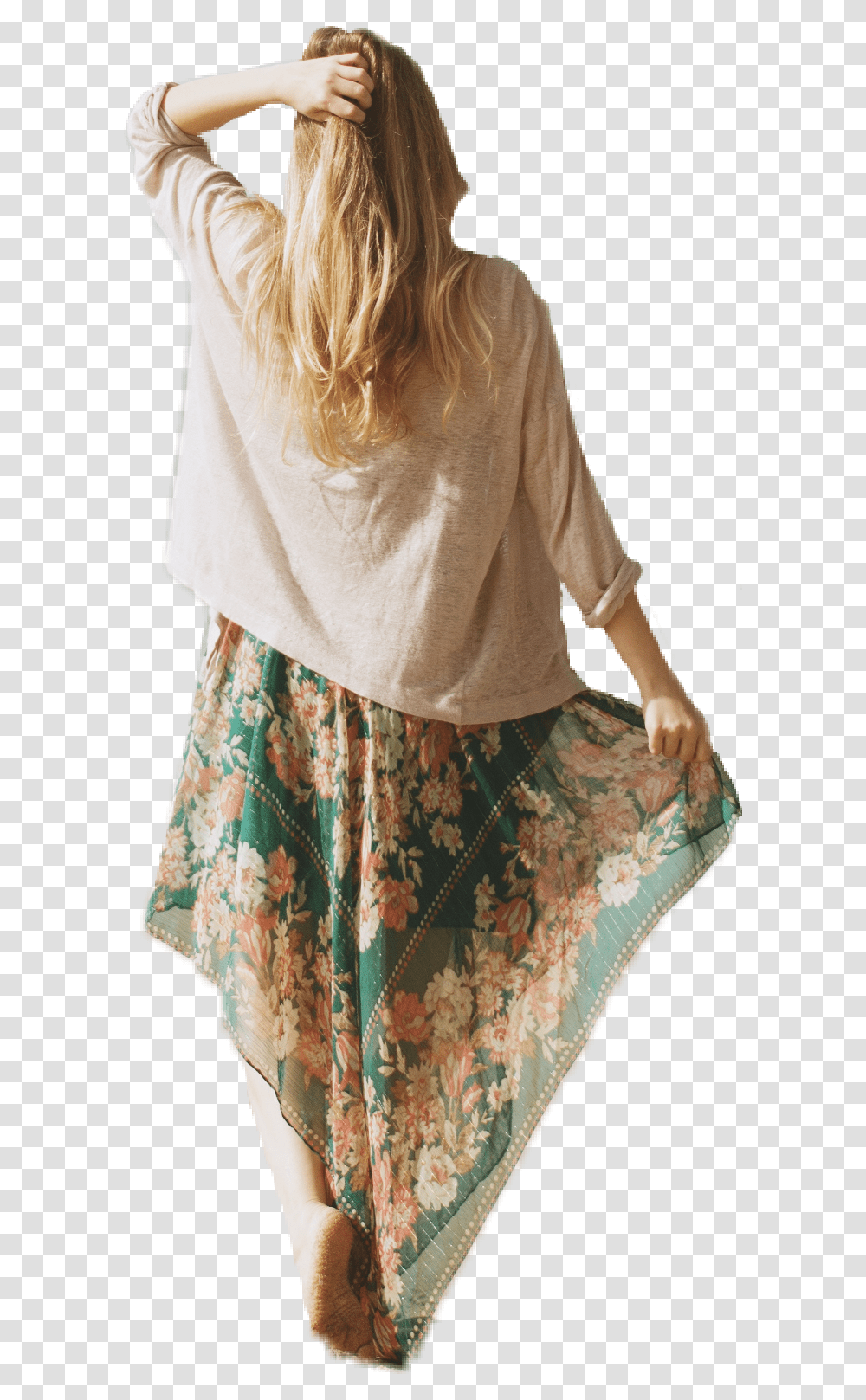Girl Woman Backview Back View Back Girl Back View, Apparel, Skirt, Blouse Transparent Png