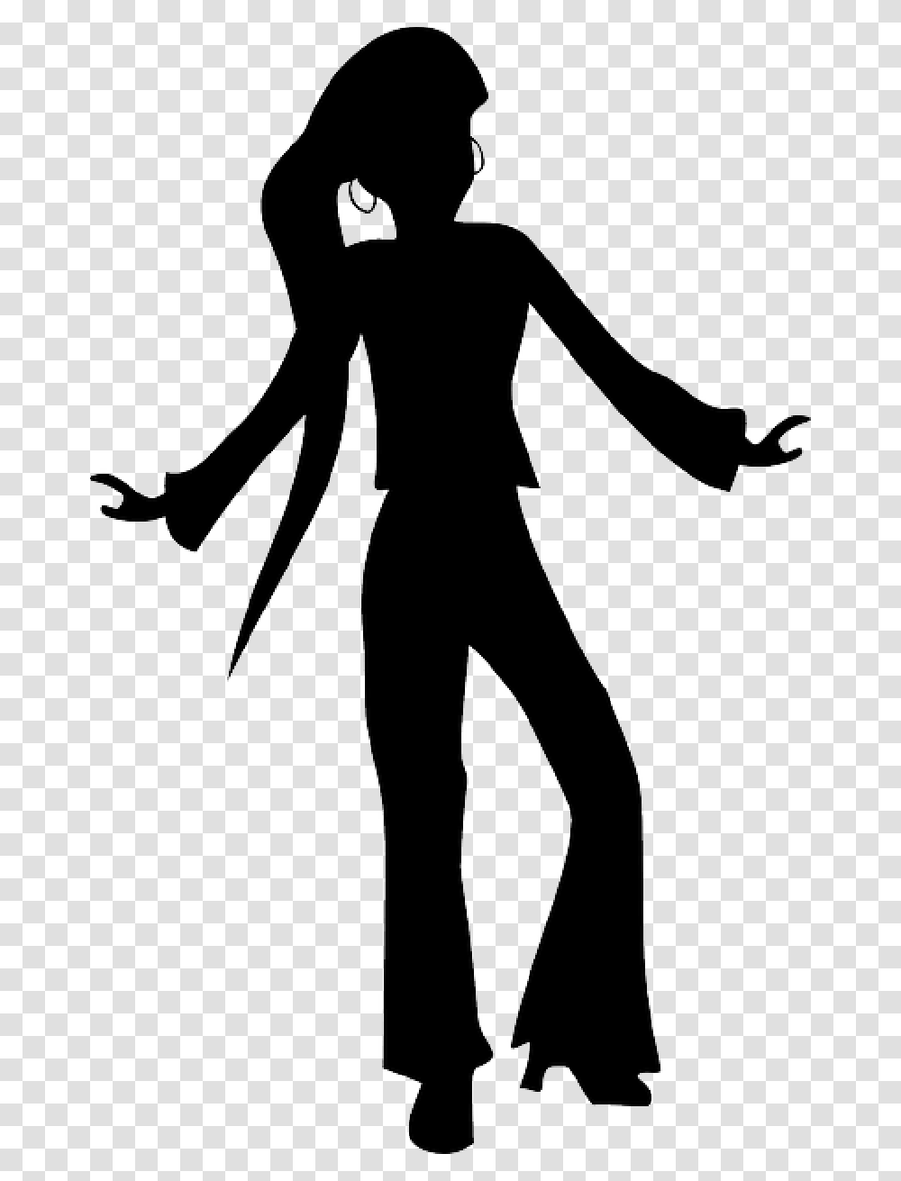 Girl Woman Dancing Disco Disotheque Young Youth Clipart Disco Dancer, Silhouette, Pants, Apparel Transparent Png