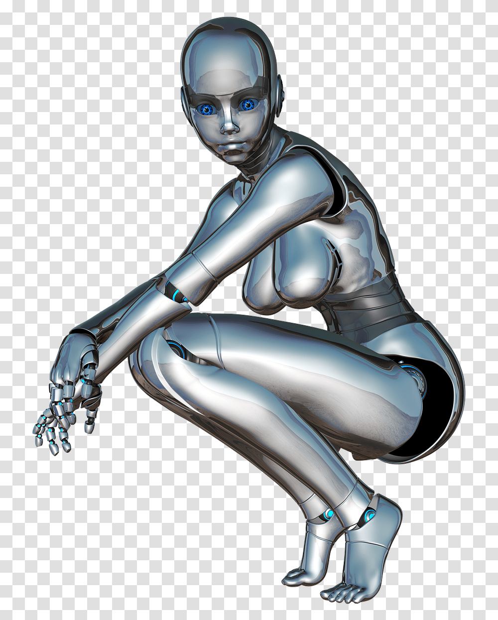 Girl Woman Face Posing Side Robot Cyborg Android Robot Women, Sink Faucet, Drawing Transparent Png