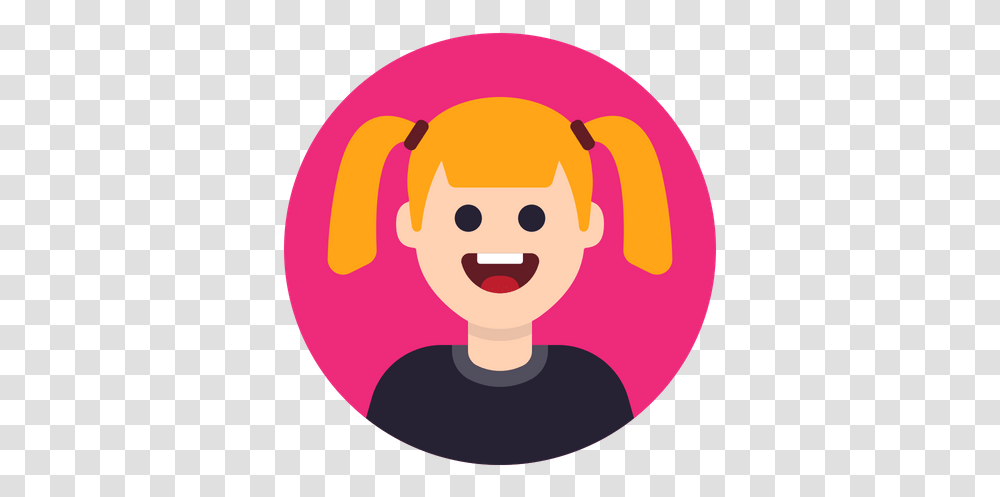 Girl Womanavataremojihappypeoplekid Icon Of Flat Style Avatar Flat Design Person Icon, Logo, Symbol, Face, Outdoors Transparent Png