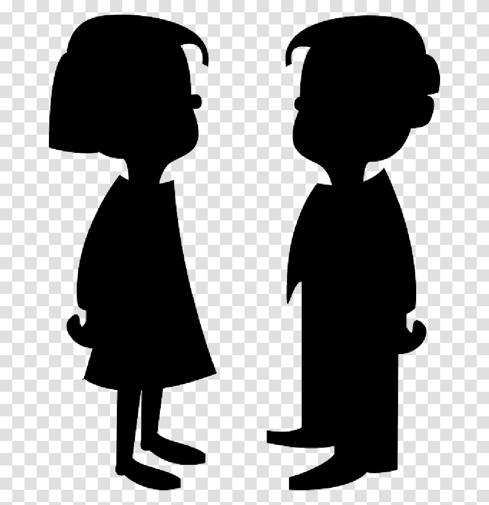 Girls And Boys, Silhouette, Person, Human, Stencil Transparent Png