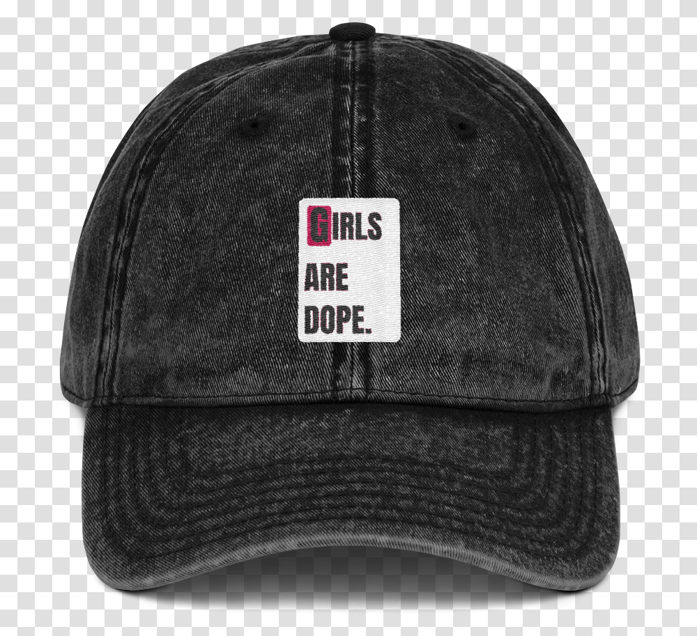 Girls Are Dope White Box Logo Vintage Cotton Twill Cap Black Navy & Maroon Colors Baseball Cap, Clothing, Apparel, Hat Transparent Png