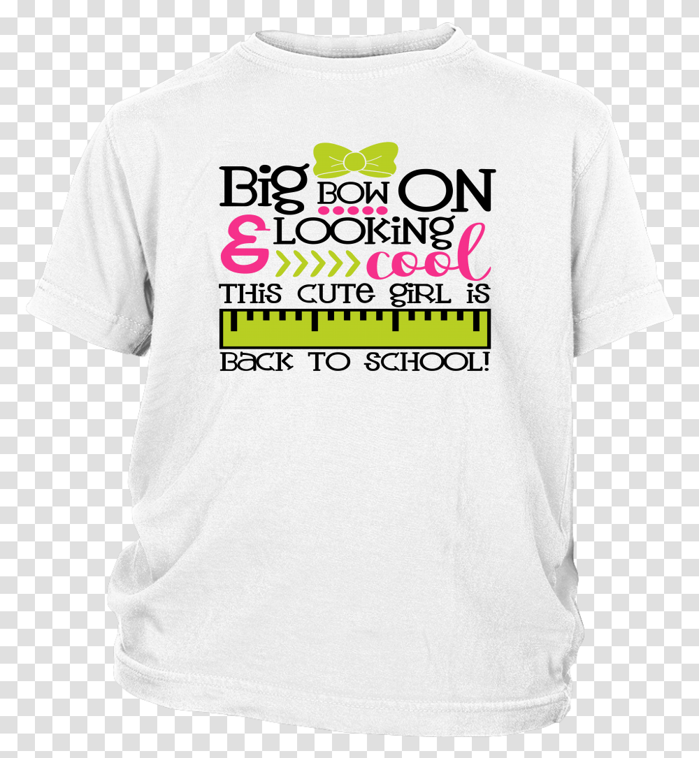 Girls Back To School T Shirt Cool Cotton Shirt With Active Shirt, Apparel, T-Shirt, Person Transparent Png