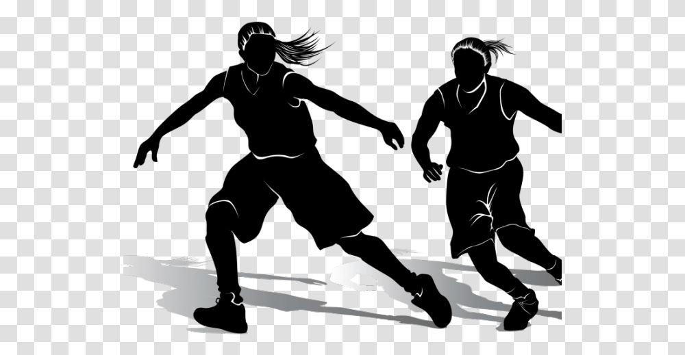 Girls Basketball Cliparts Girl Basketball Player Vector Girls Playing Basketball Clipart, Silhouette, Person, Stencil, Text Transparent Png