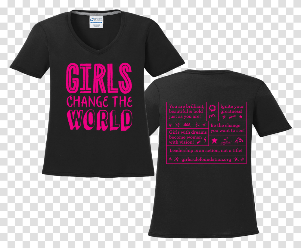 Girls Change The World Black T Shirt Active Shirt, Sleeve, Apparel, Long Sleeve Transparent Png