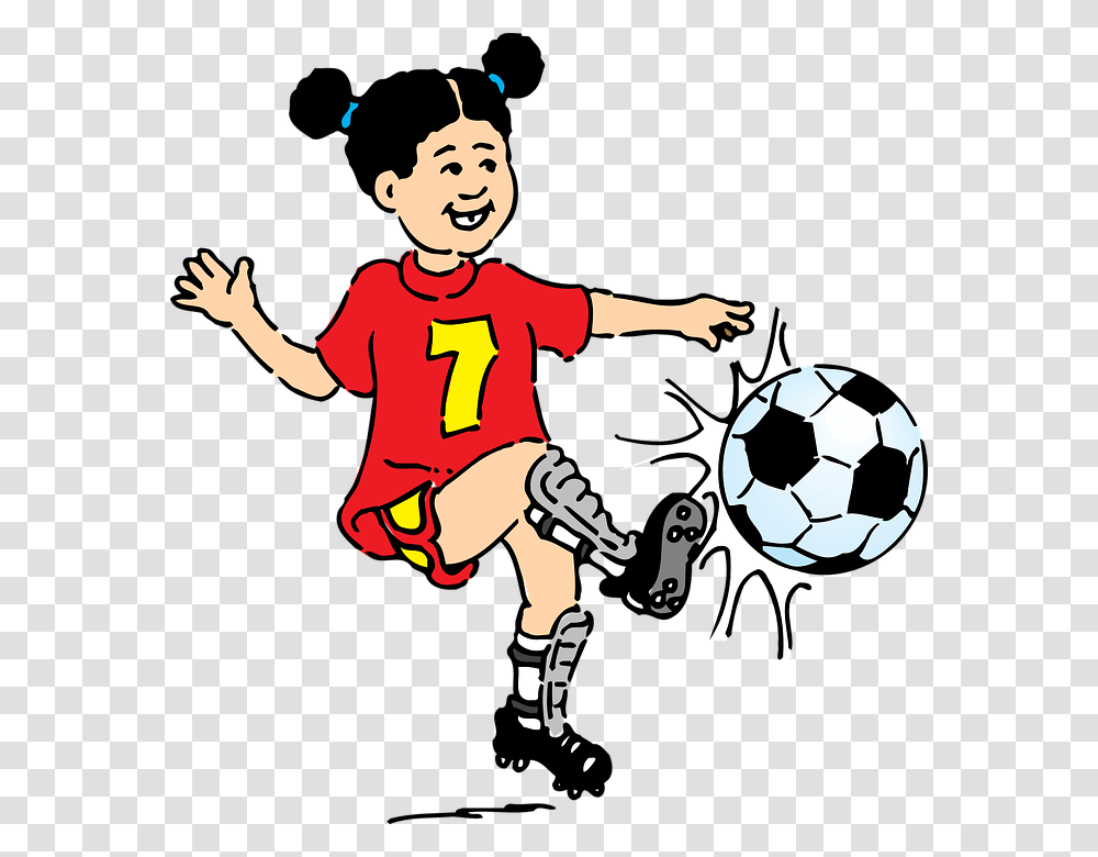 Girls Football Clipart, Person, People, Face, Soccer Ball Transparent Png