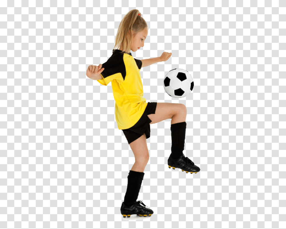 Girls Football Girl Playing Soccer, Soccer Ball, Team Sport, Person, People Transparent Png