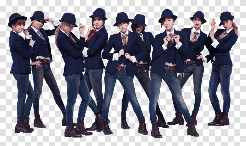 Girls Generation Dressed As Boys Mr Mr Snsd Suit, Person, Overcoat, Shoe Transparent Png