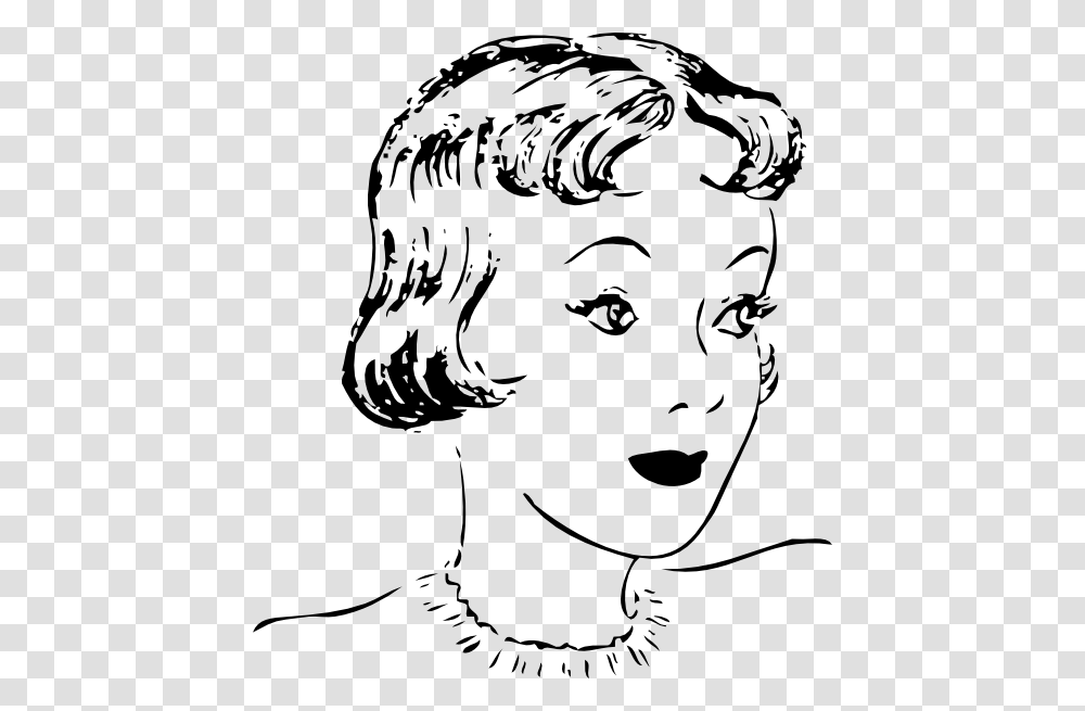 Girls Hair Style 3 Clipart Short Hair Girl Clipart Black White, Drawing, Face, Sketch, Doodle Transparent Png