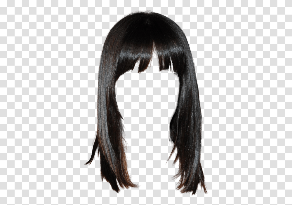 Girls Hairstyle Image Free Download Black Hair With Bangs, Painting, Art, Wig, Mask Transparent Png