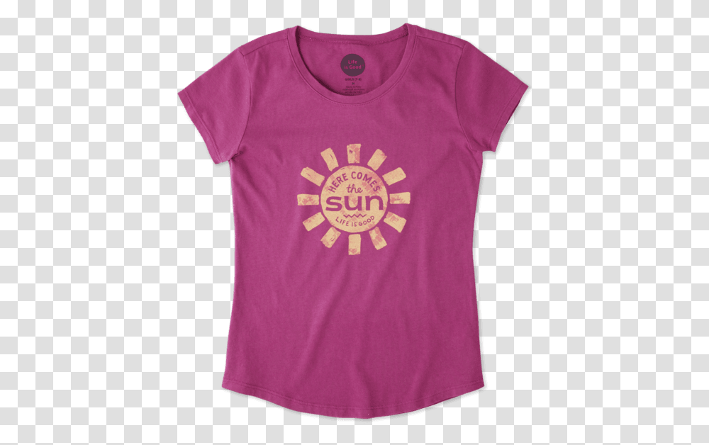 Girls Here Comes The Sun Smiling Smooth Tee Cloud City, Apparel, Shirt, T-Shirt Transparent Png