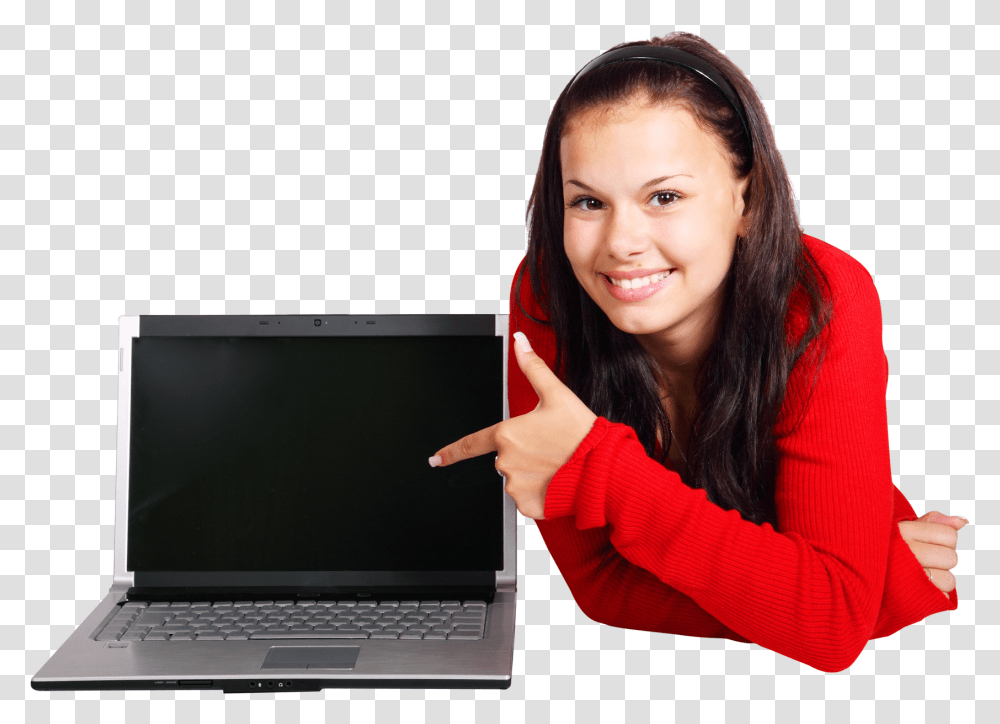 Girls Images With Laptop, Pc, Computer, Electronics, Person Transparent Png