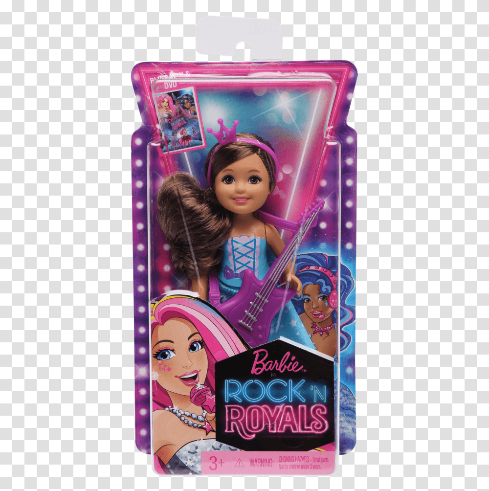 Girls In Rock N Royals Princess Chelsea Doll With Barbie, Guitar, Leisure Activities, Musical Instrument, Toy Transparent Png