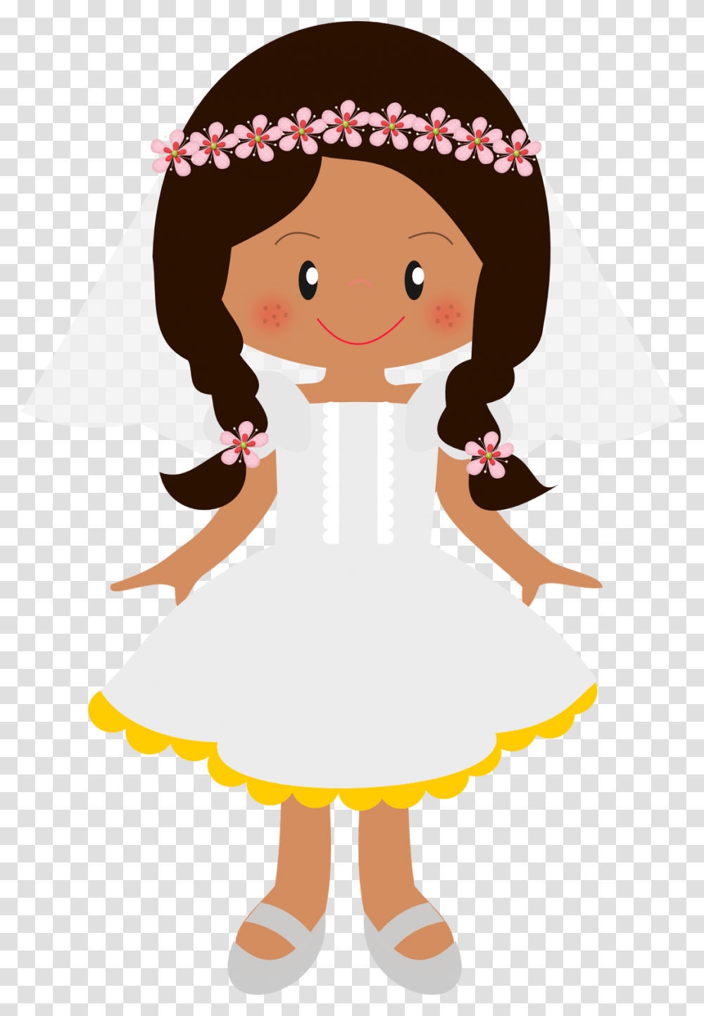Girls In Their First Communion Clip Art Image Daminha, Person, Human, Dance, Leisure Activities Transparent Png