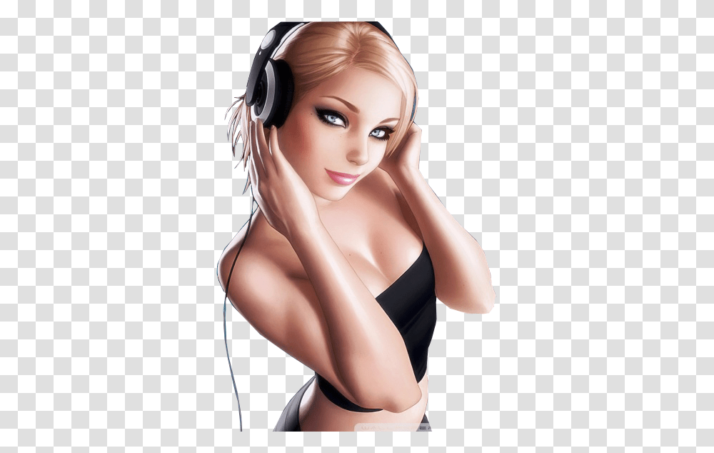 Girls, Person, Electronics, Human, Headphones Transparent Png