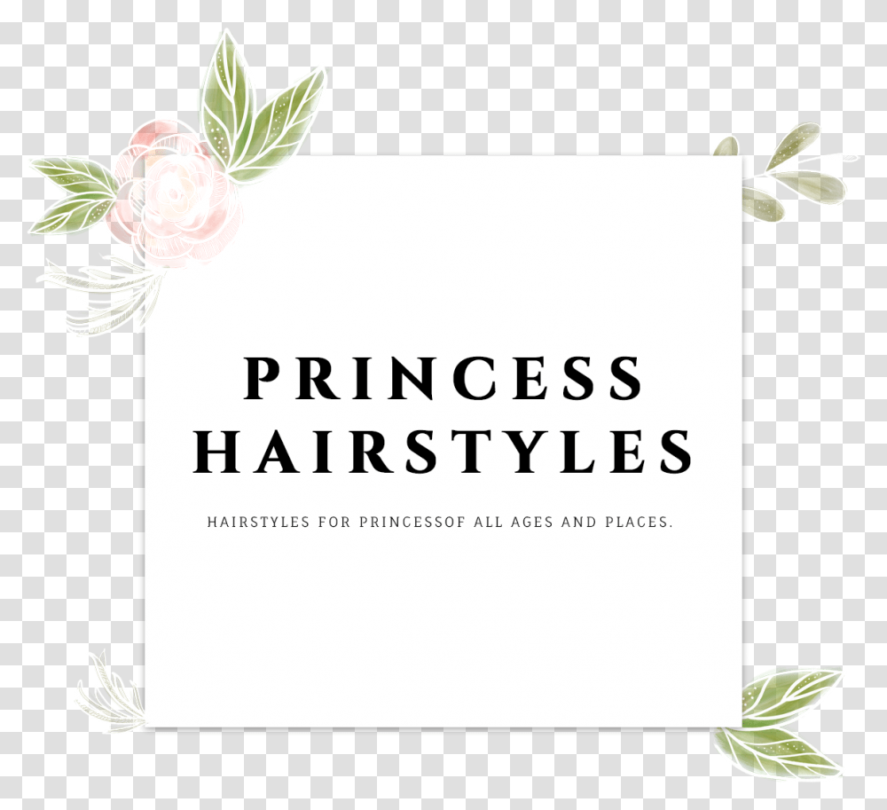 Girls Princess Hairstyles One Side Floral, Text, Floral Design, Pattern, Graphics Transparent Png