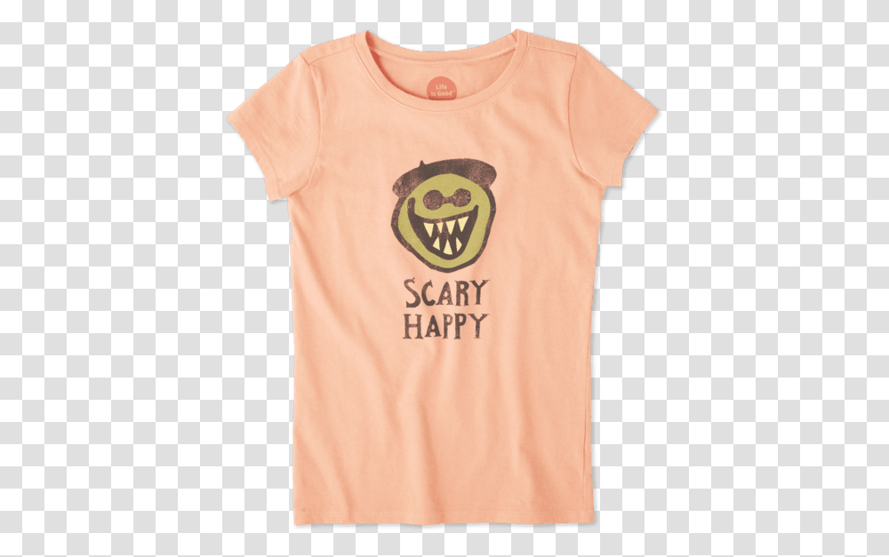 Girls Scary Happy Crusher Tee Cartoon, Apparel, T-Shirt, Sleeve Transparent Png