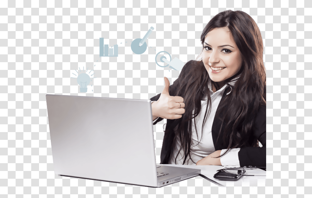 Girls With Laptop, Person, Face, Pc, Computer Transparent Png