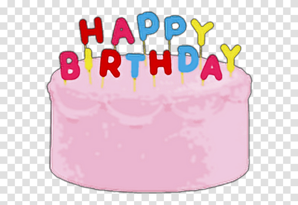 Girly Cute Sticker Pink Love Heart Flower Birthday Birthday Party, Birthday Cake, Dessert, Food, Cream Transparent Png