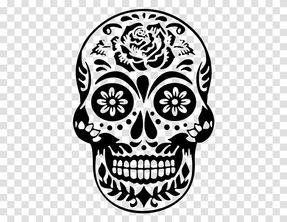 Girly Skull Day Of The Dead Rose, Gray, World Of Warcraft Transparent Png