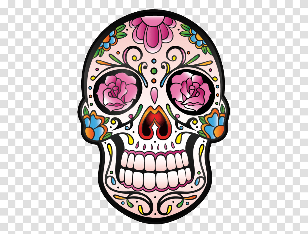 Girly Skulls Clipart Tete De Mort Mexicaine, Doodle, Drawing, Pattern Transparent Png
