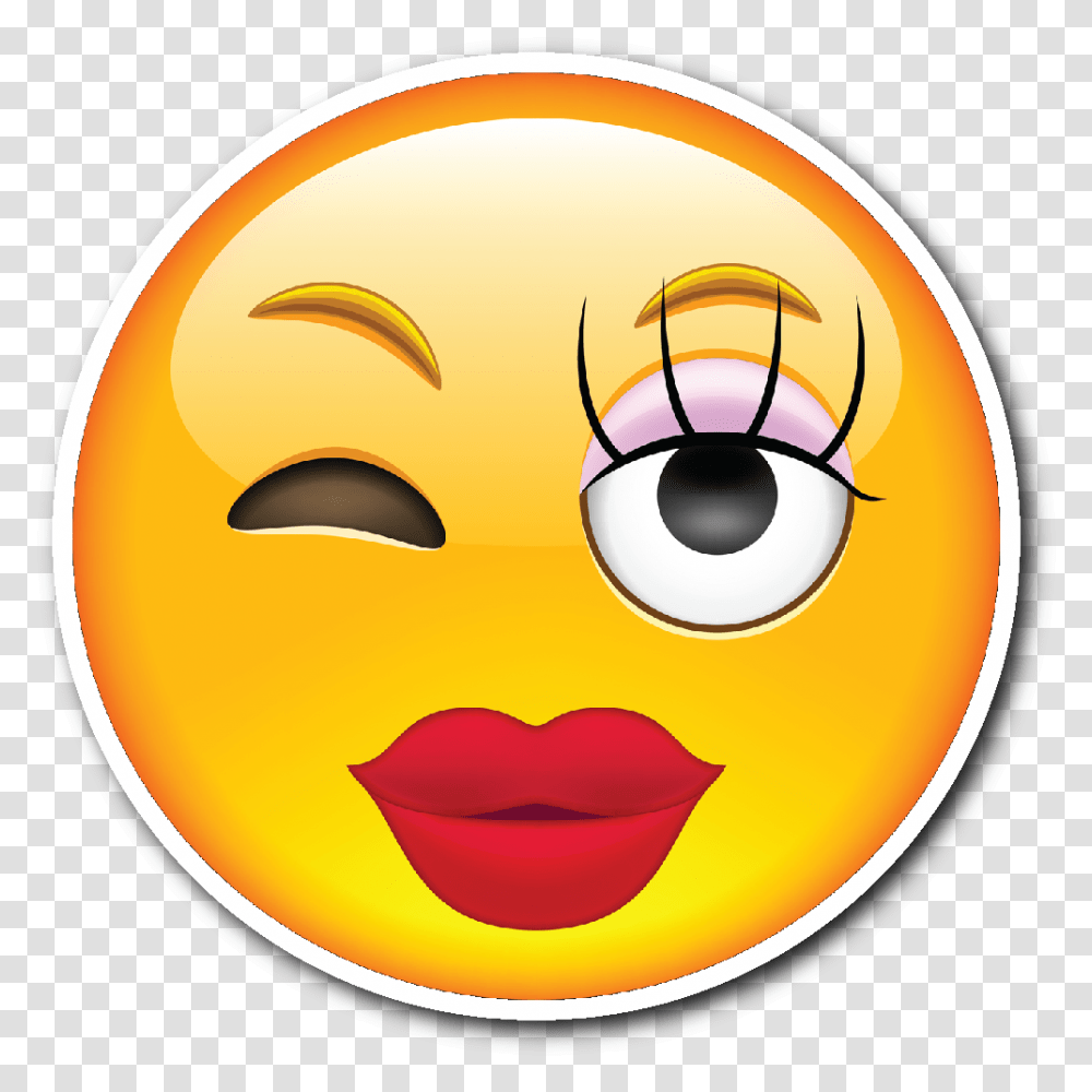 Girly Smiley Face Vinyl Emoji Girl Sticking Tongue Out, Mask Transparent Png