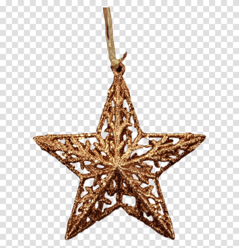 Gisela Graham Gold Christmas Tree Christmas Decorations Star, Cross, Symbol, Star Symbol Transparent Png